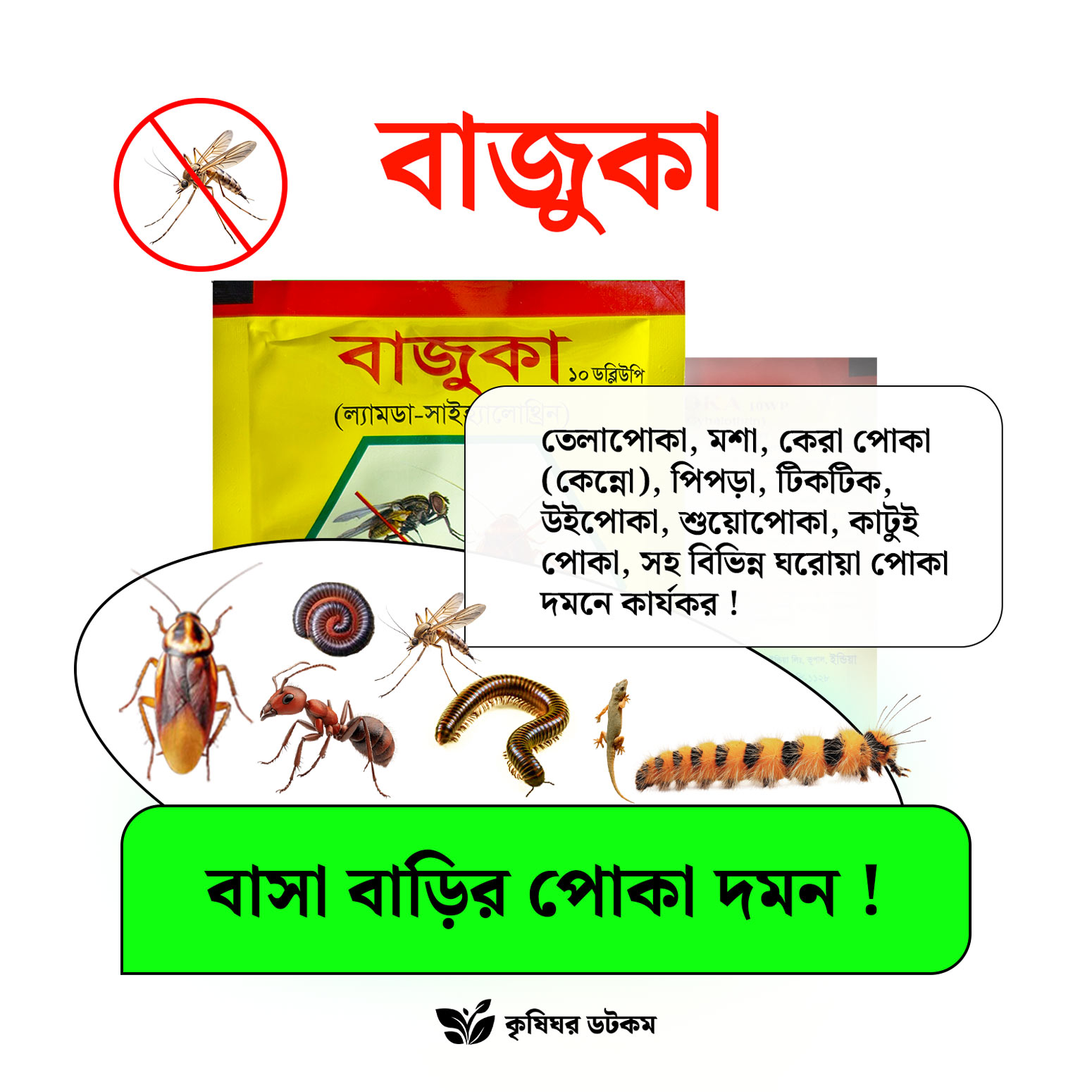 Bazooka 10 WP | ক্ষতিকর পোকামাকড় দমনে কার্যকর